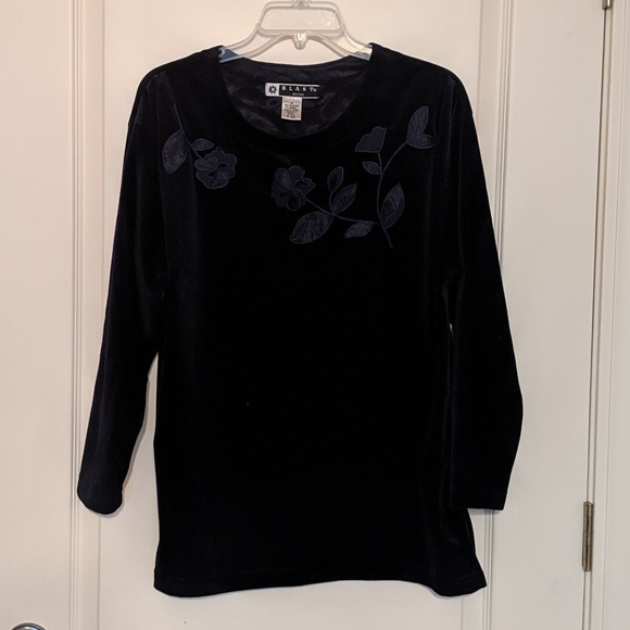 Navy Blue Velvet Tunic - Picture 1 of 3